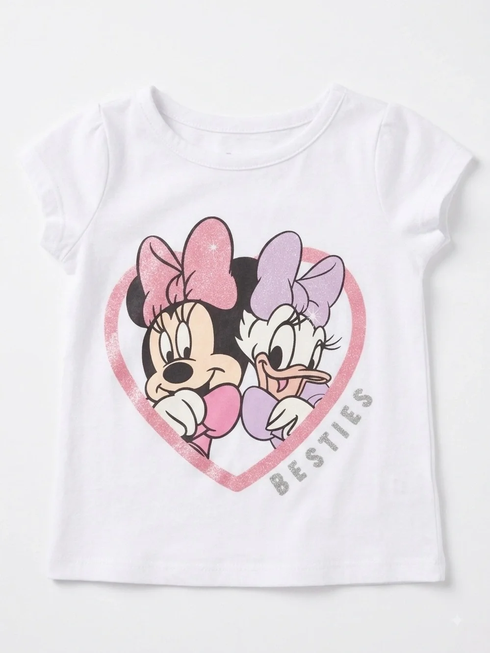 Disney Girls' Minnie & Daisy 'Besties' Short Set - White & Light Purple